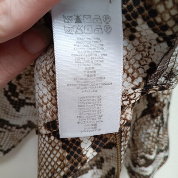 Micheal Kors Sheer Snake Skin Zip-Up Shirt - Picture 4 of 9